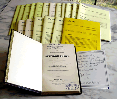 Doação do Boris e da Monike, membros da Confederação Alemã de Taquígrafos, para a Coleção Ferreira Lima.